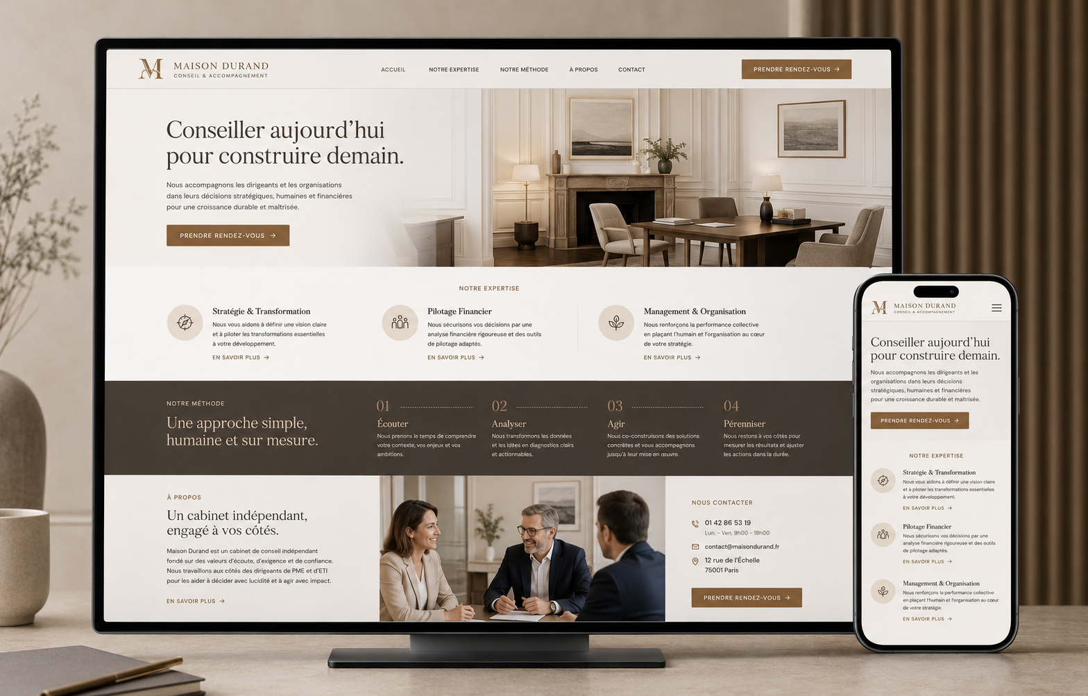 Mockup de l’étude de design Entreprise de services